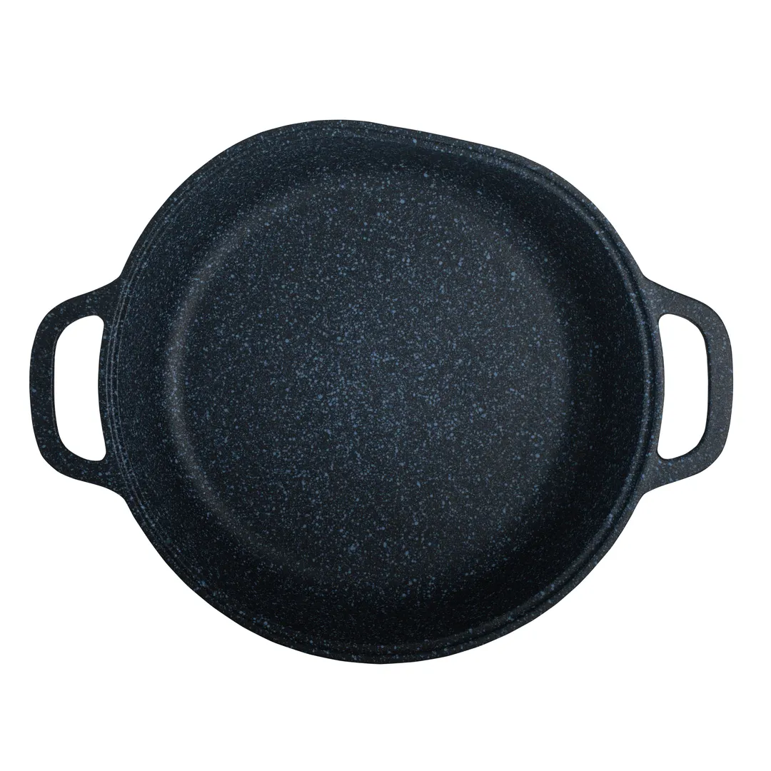 Steelite 6978QU004B Induction‑Ready 1‑Qt Casserole, 14" x 3" (32‑95 oz), Blue Granite Cast Aluminum