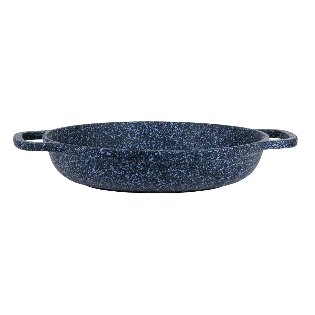 Steelite 6978QU011 - Oval 13" Casserole, 56 oz (1‑2 Qt), Blue Granite, Aluminum, Oven Safe - 2/Case