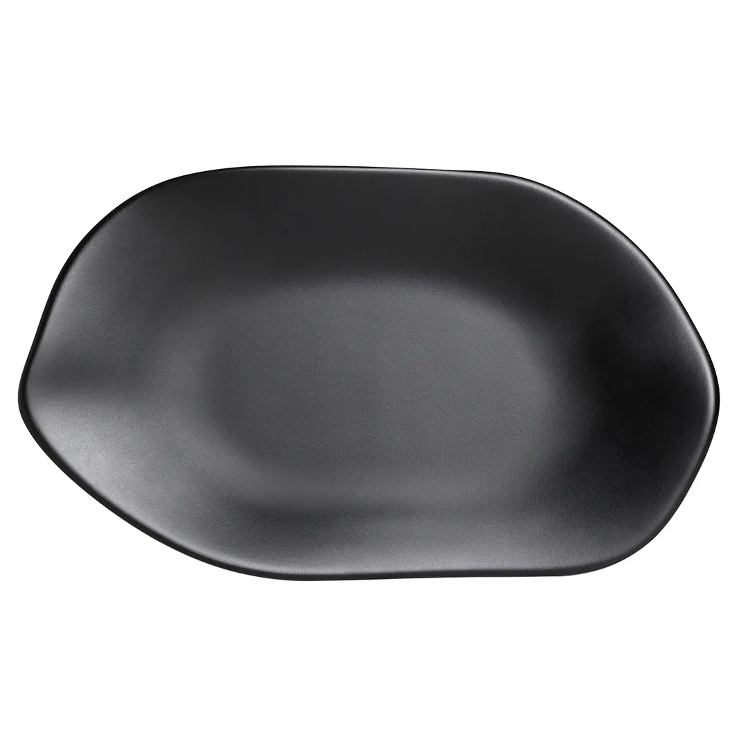 Steelite 7000DD020 - 12" Oval Melamine Platter, Black, Up to 240°F, Dishwasher Safe - 1 Dozen