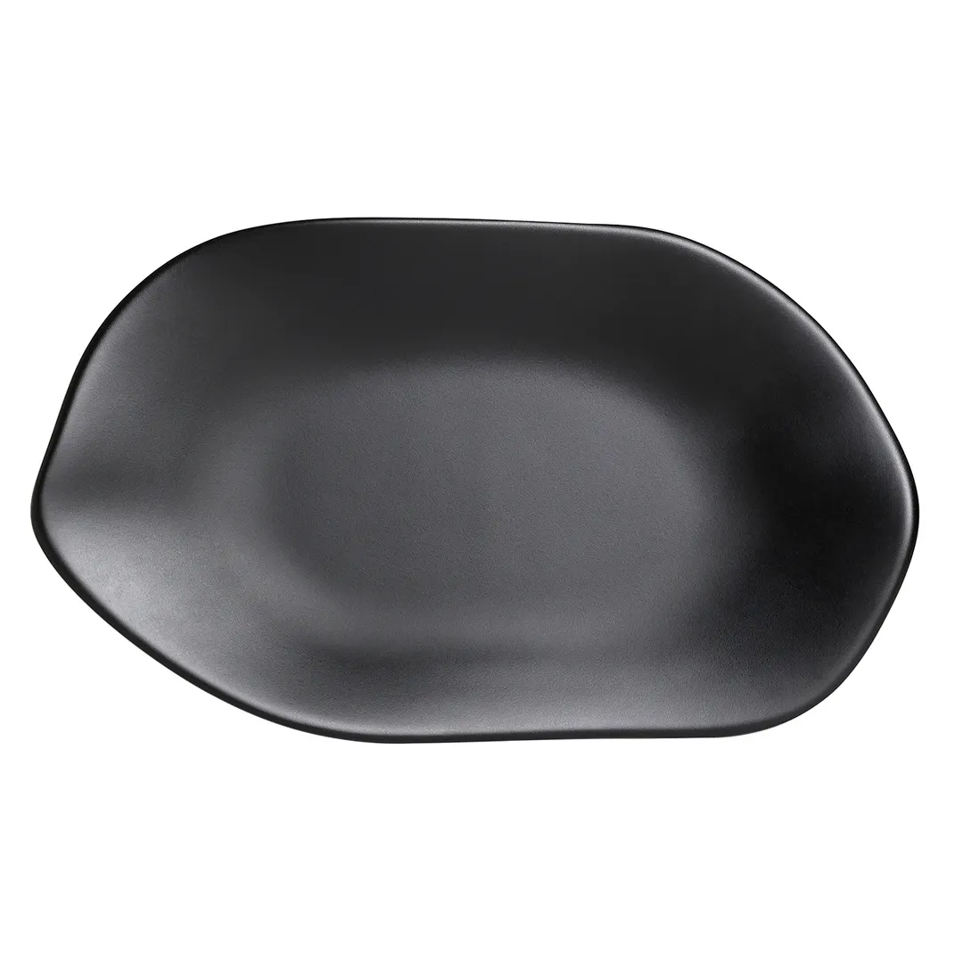Steelite 7000DD022 - 7" Oval Melamine Platter, Black, Dishwasher Safe, BPA‑Free - 1 Dozen