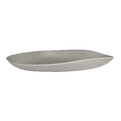 Steelite 7006DD011 Plastic Serving Platter – 12" x 10" x 1.5", Rectangular Melamine Gray - 6/Case