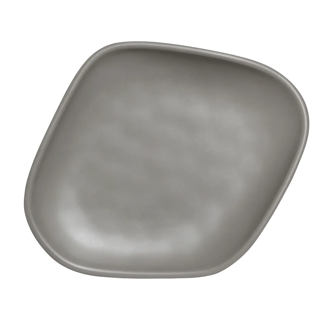 Steelite 7006DD011 Plastic Serving Platter – 12" x 10" x 1.5", Rectangular Melamine Gray - 6/Case