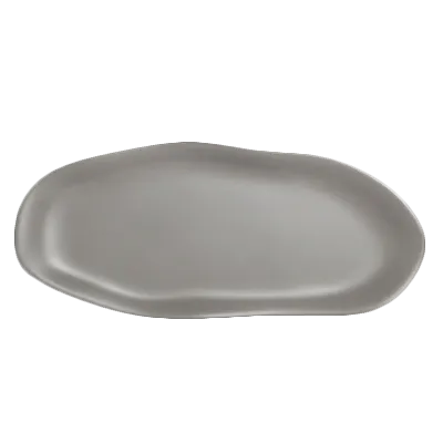 Steelite 7006DD015 Slider Tray, 15" x 6.375", Free-Form Gray Melamine Plastic - 1 Dozen