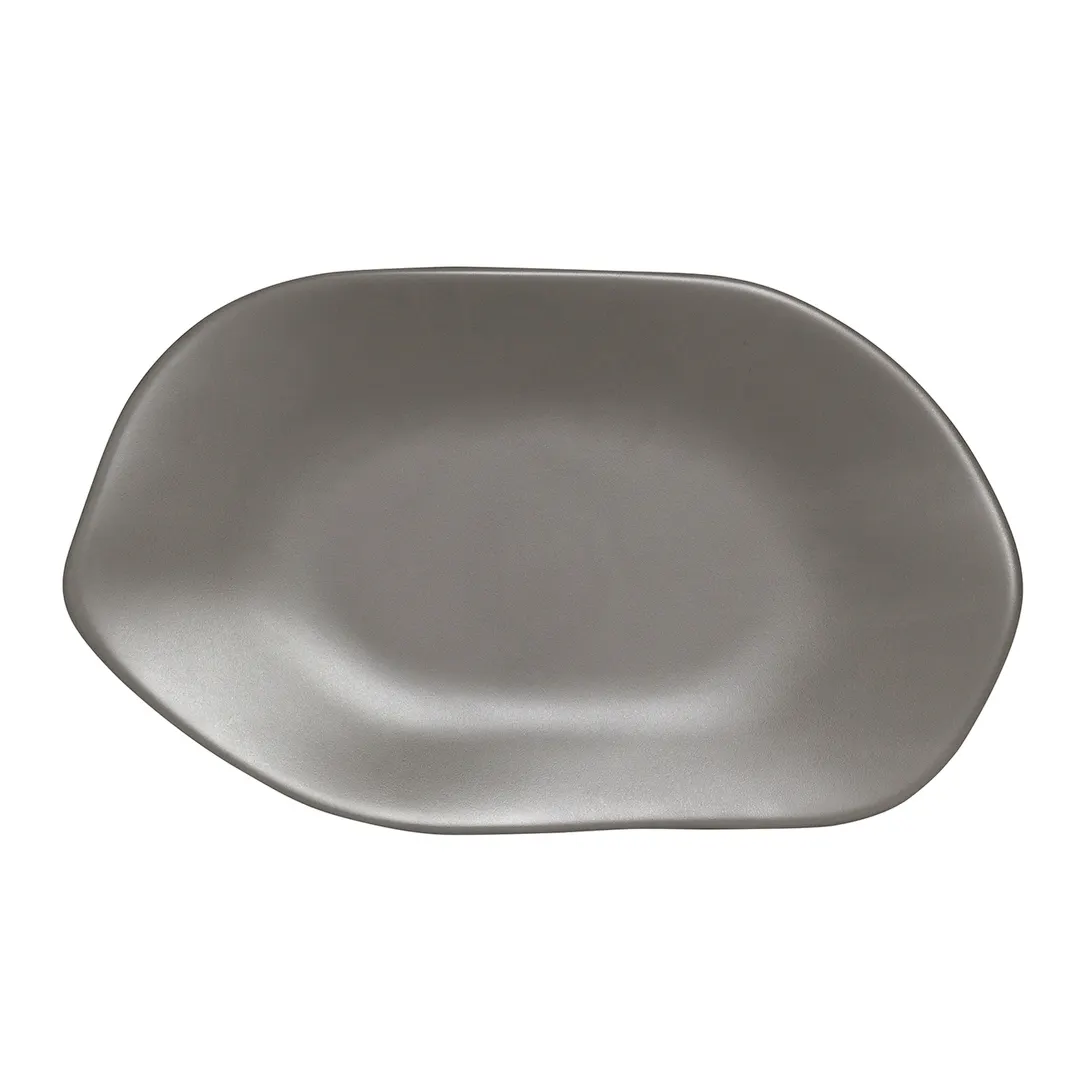 Steelite 7006DD022 - Plastic Oval Melamine Platter, 7" x 4.25" Gray Finish, 1 Dozen