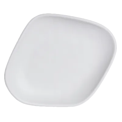Steelite 7008DD011 - 12" x 10" x 1.5" Rectangular Melamine Platter, White, Serving Tray - 6/Case