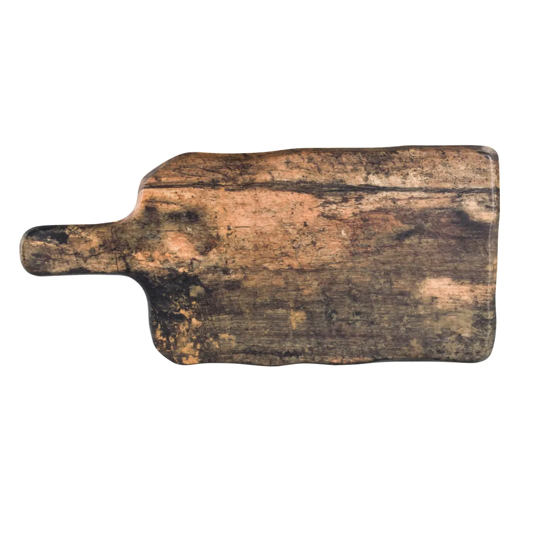 Steelite 7044DD095 Serving Board - Rectangular 13" x 8" Barn Wood Delfin with Handle - 1 Dozen