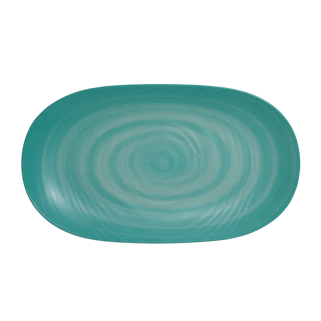 Steelite 7126TM076 14" White Rectangular Melamine Platter, Dishwasher Safe, Bold Style - 1 Dozen