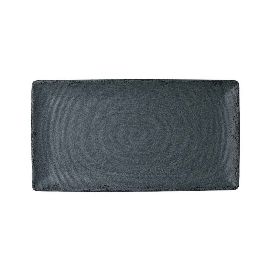 Steelite 7184TM046 Gastronorm Rectangle Platter, 12.75" x 6.875" x 1.0", Slate Melamine, 1 Dozen
