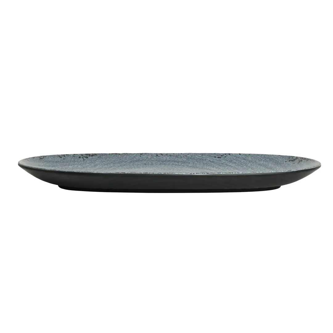 Steelite 7184TM076 - 14" x 8" Oval Melamine Serving Platter, Pompeii Slate Creations - 1 Dozen