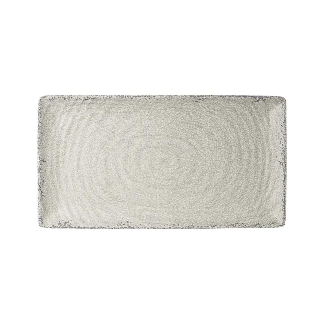 Steelite 7194TM046 GN Rectangle Platter, 12.75" x 6.875" x 1.0", Pompeii Stone Melamine, - 1 Dozen