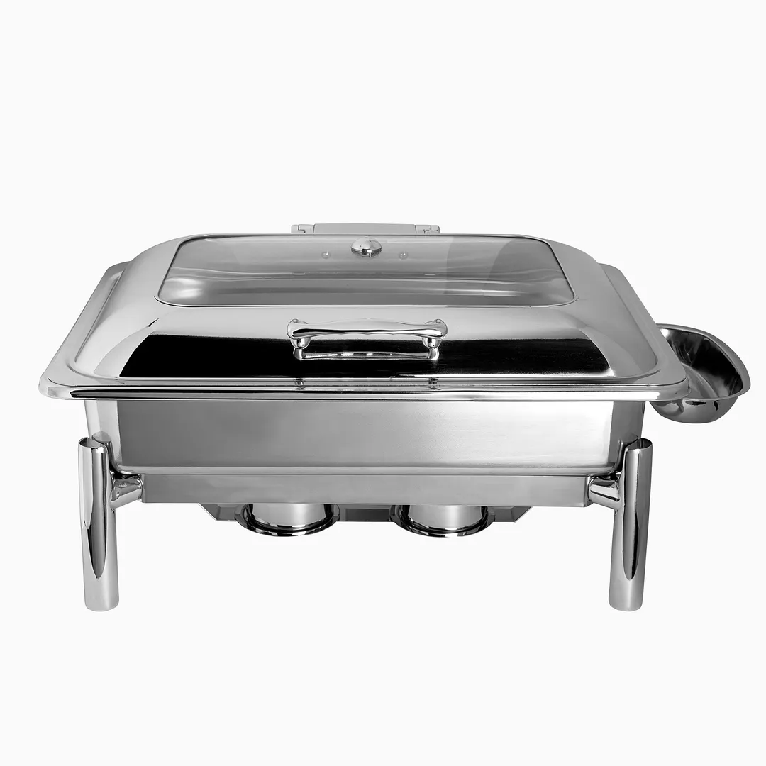 Steelite 7351MW100 Rect Chafing Dish Stand 8 Qt 22.5"x17"x11.75" 18/10 Stainless Induct Ready