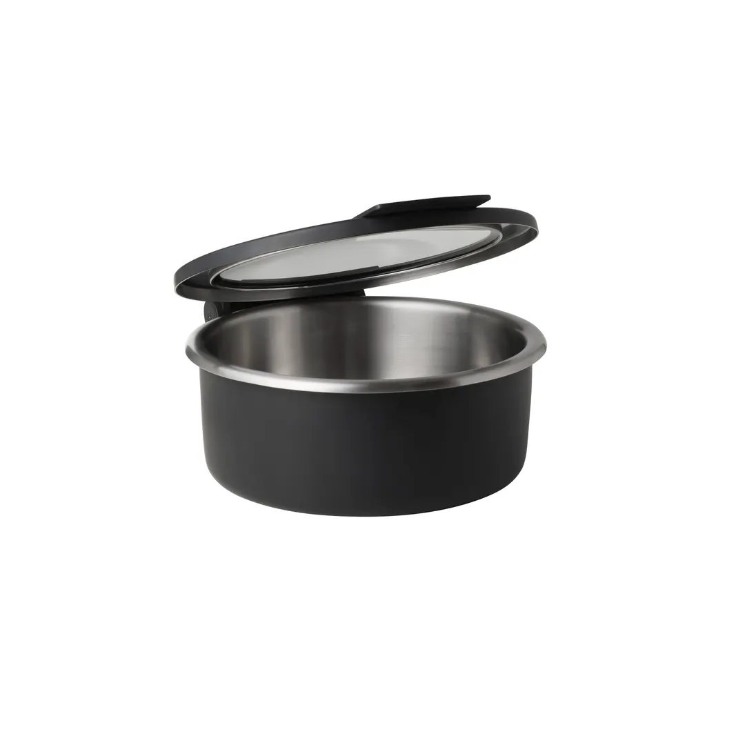 Steelite 7356MW300H Chafer, 2 Qt Rect, 12" x 10" x 5", Black Stainless Steel, Hinged Cover - 1/Case