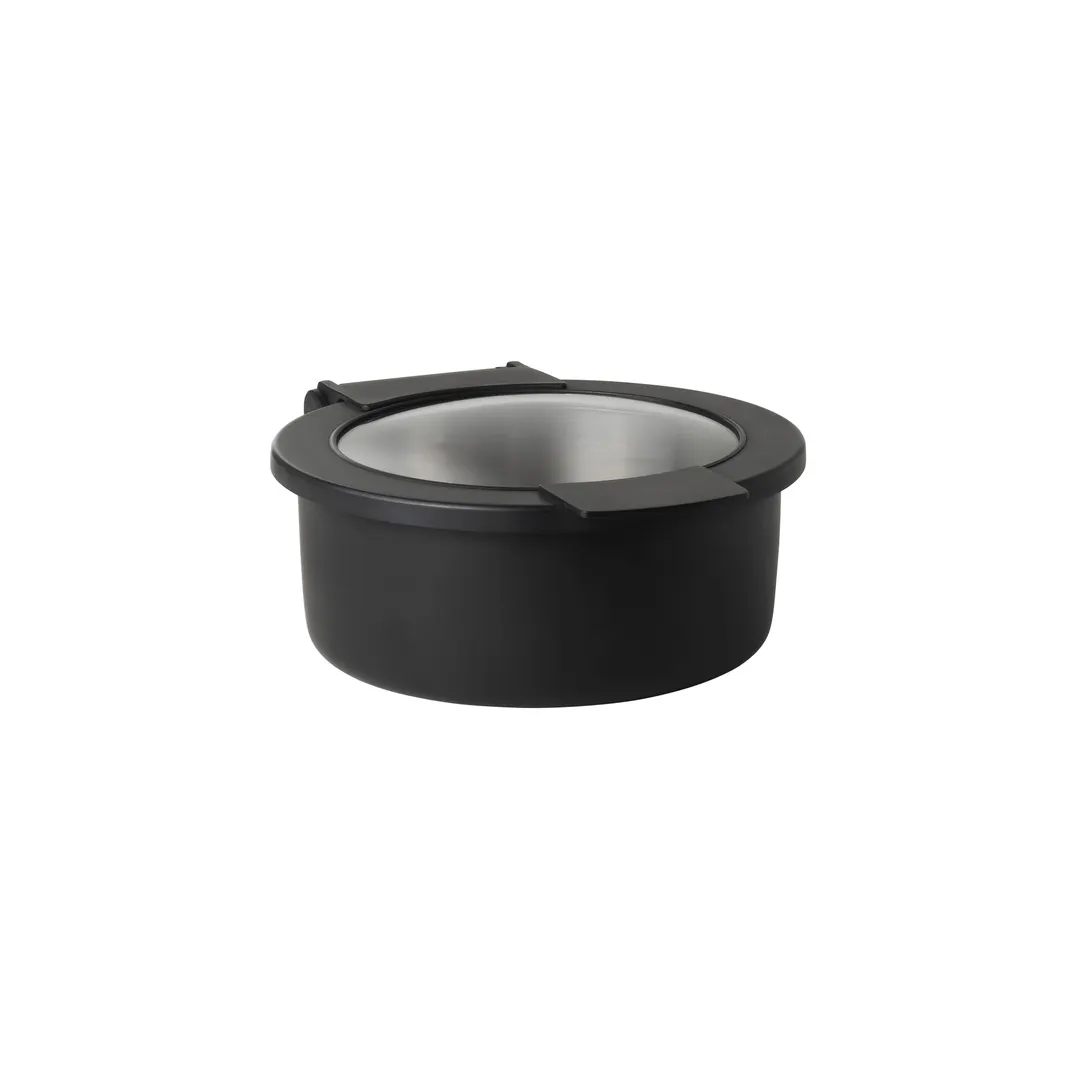 Steelite 7356MW300H Chafer, 2 Qt Rect, 12" x 10" x 5", Black Stainless Steel, Hinged Cover - 1/Case