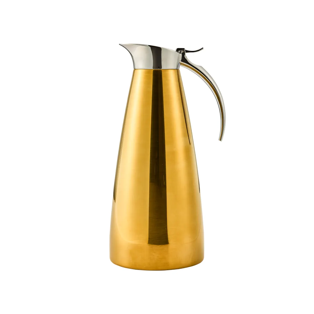 Steelite 7401MM159 Insulated Beverage Server, 1.3L, 6x5x11in Steel Gold Finish, Hand Wash - 1 Dozen