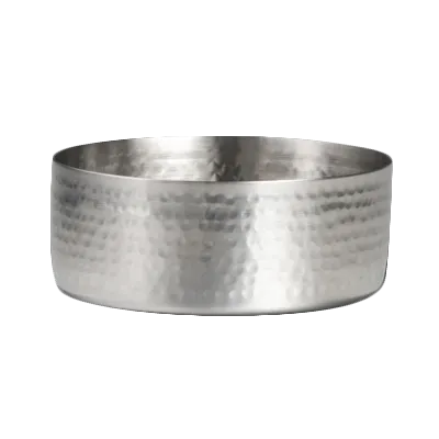 Steelite 7600CV017 - Shallow Round Bowl 3.875" x 1.5", 8.5 oz Stainless Steel Metal Finish - 1 Dozen