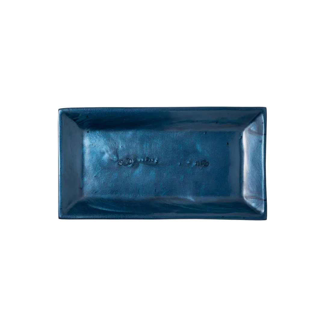 Steelite 7770ER206 - Plastic Platter, 14.375" x 7.75" x 1.5", Navy Folio Resin, Jaxson