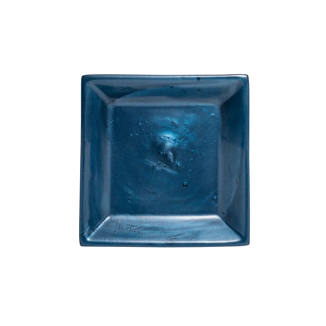 Steelite 7770ER209 Square Platter, 8.875" x 8.875" x 1.5", Navy Folio Resin, Jaxson Design - 4/Case