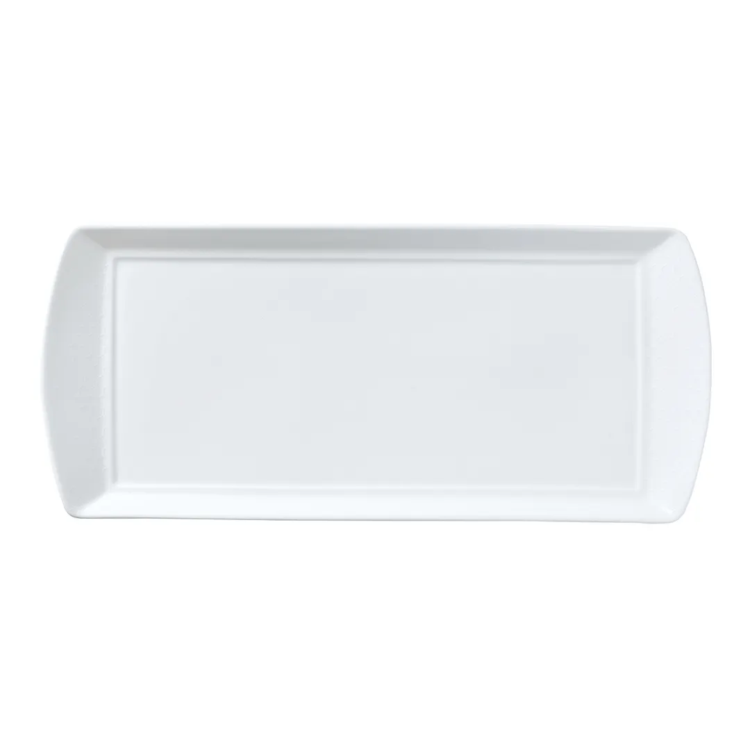Steelite 82000AND0136 - Rectangular Bone China Tray, Classic White, 13.375" x 6" x 0.75", - 1 Dozen