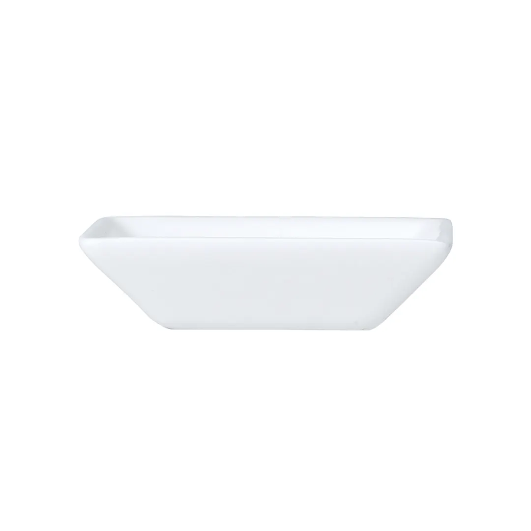 Steelite 82000AND0142 Bone China Tray, 3\" X 3\" X 0.75\", White William Edwards Style - 1 Dozen