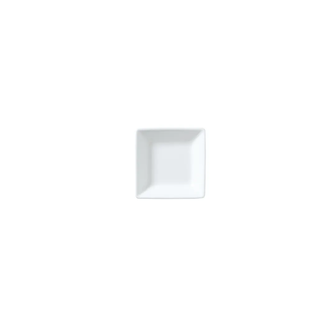 Steelite 82000AND0142 Bone China Tray, 3\" X 3\" X 0.75\", White William Edwards Style - 1 Dozen