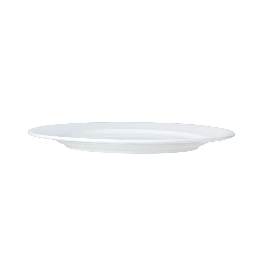 Steelite 82000AND0180 - Round Bone China Plate, 10.5" Dia x 0.875" H, Whiteware Narrow Rim - 1 Dozen