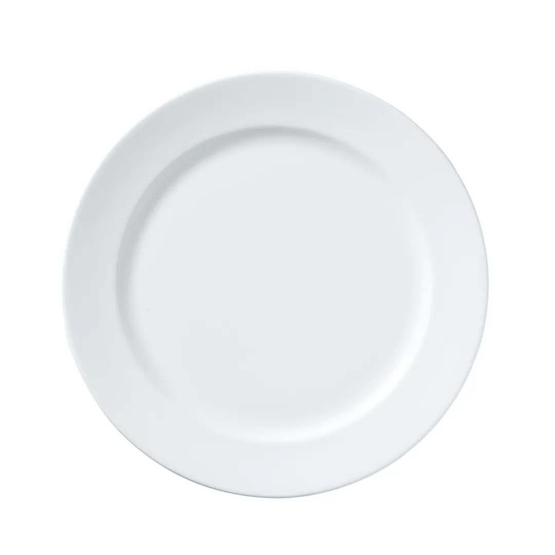 Steelite 82000AND0180 - Round Bone China Plate, 10.5" Dia x 0.875" H, Whiteware Narrow Rim - 1 Dozen