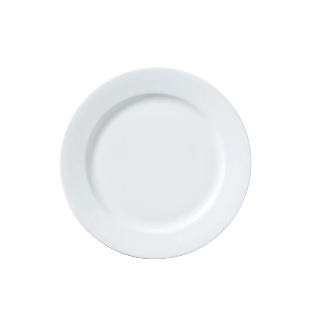 Steelite 82000AND0182 Narrow Rim Round Plate, 8.75" x 0.75", White Bone China, Banq - 1 Dozen