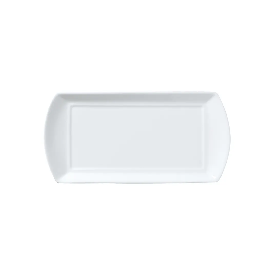 Steelite 82000AND0259 Rectangle Bone China Tray, White, 9.75" x 5.0" x 0.75", - 1 Dozen