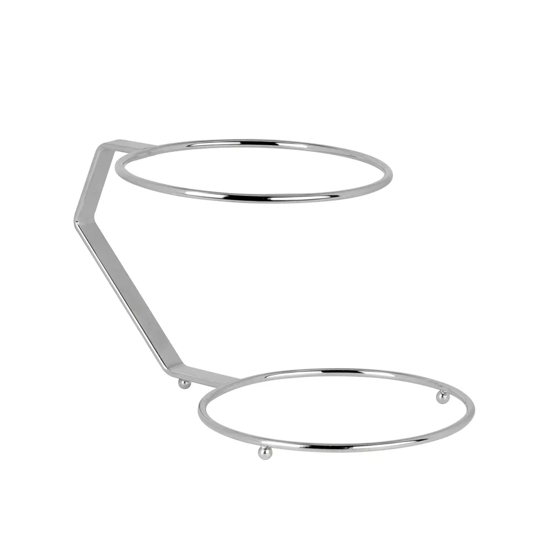 Steelite 82000AND102T 2‑Tier Tea Stand, 8.6" x 4.9" x 4.8", 13‑16" Height, Silver Stainless Steel