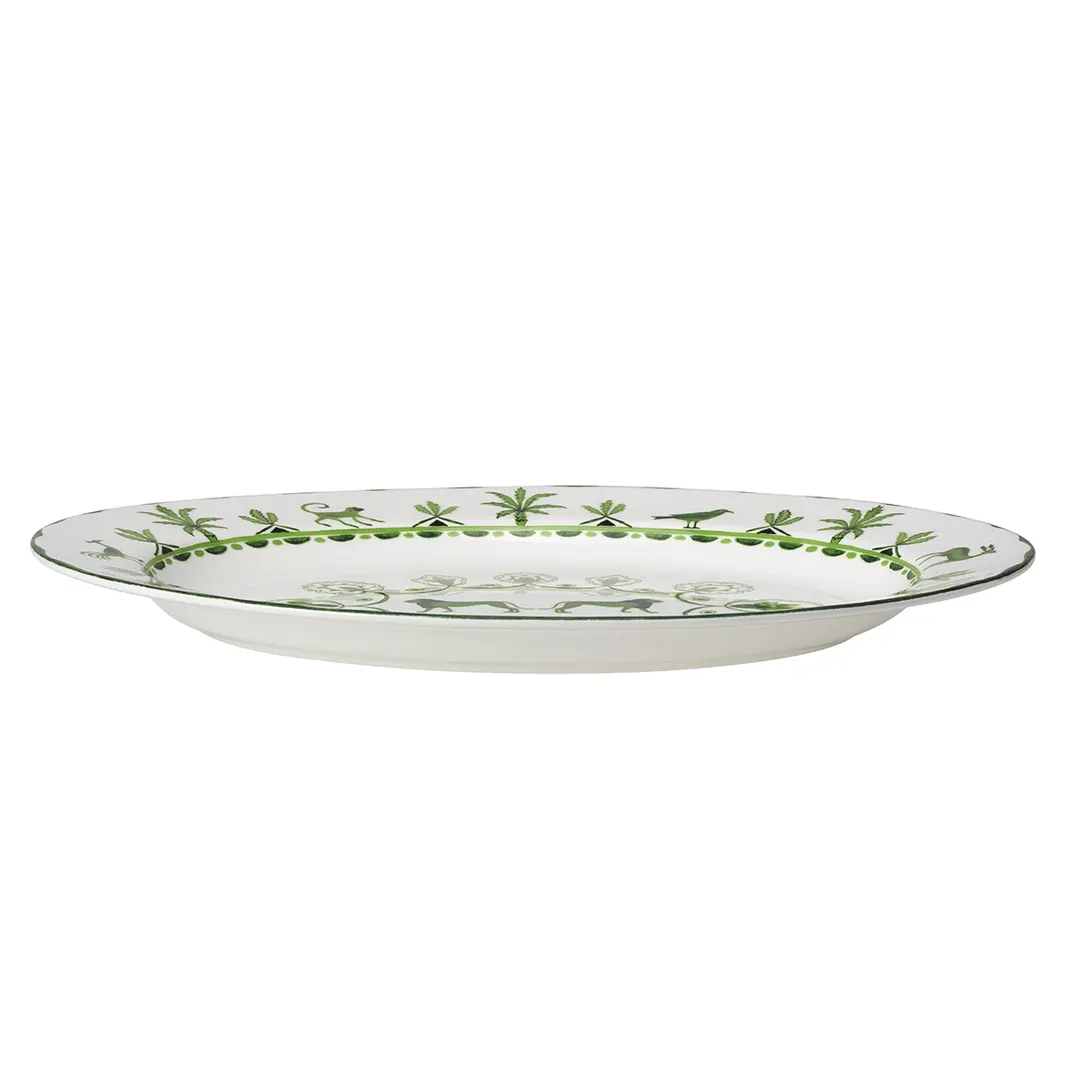 Steelite 82112AND0322 Oval Bone China Tray, 14.5" x 11.0" x 1.25", 13" Long Side - 6/Case