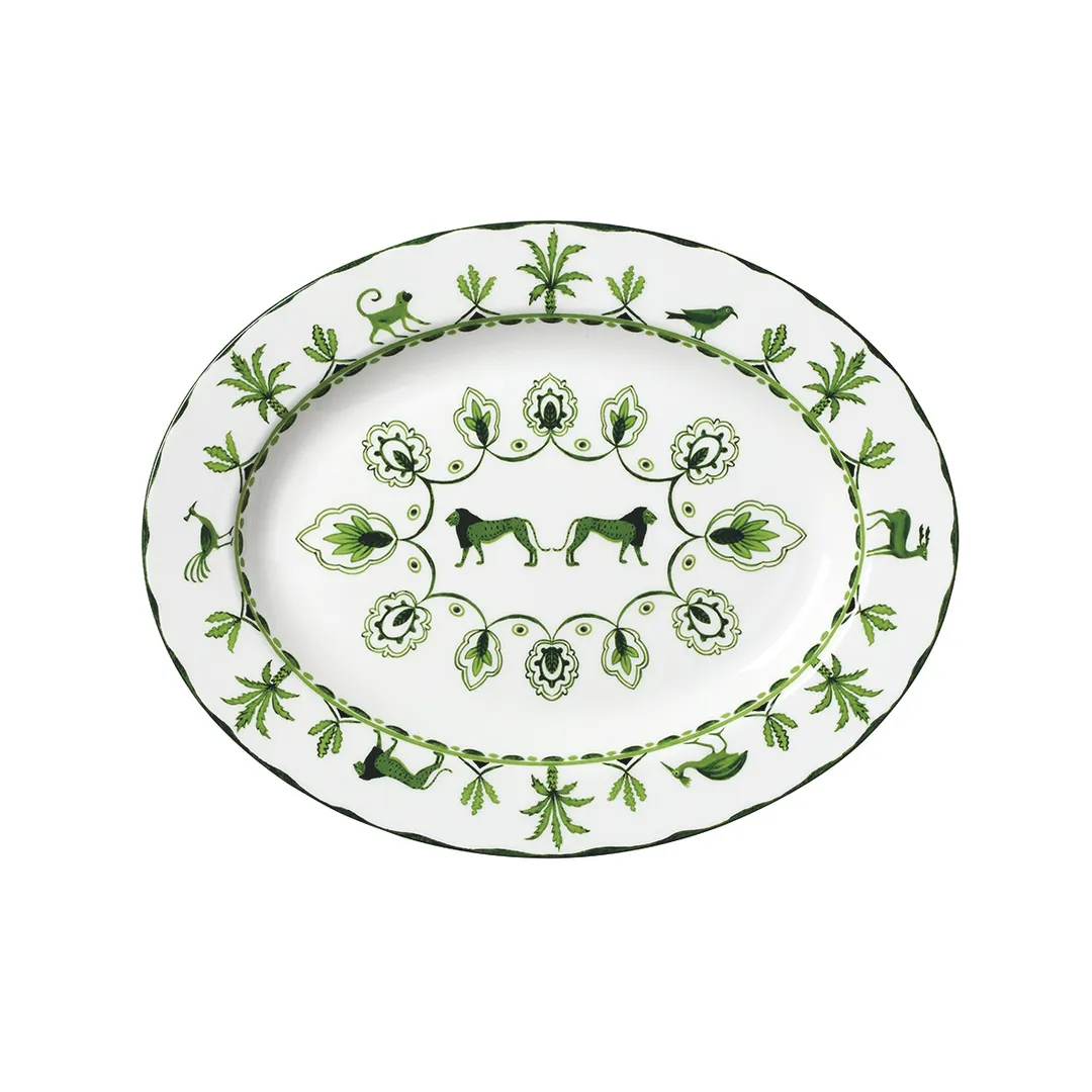 Steelite 82112AND0322 Oval Bone China Tray, 14.5" x 11.0" x 1.25", 13" Long Side - 6/Case