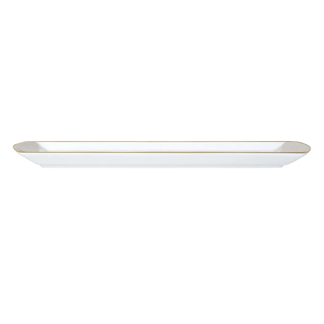 Steelite 82115AND0136 - Rectangle Bone China Tray, 13.375" x 6", William Edwards Design - 1 Dozen