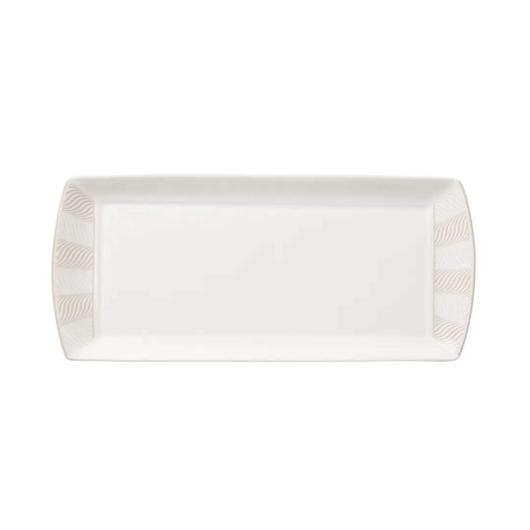 Steelite 82122AND0136 - Rectangular China Tray, 13.375" x 6" x 0.75", Taupe Finish, Ceramic - 1 Dozen