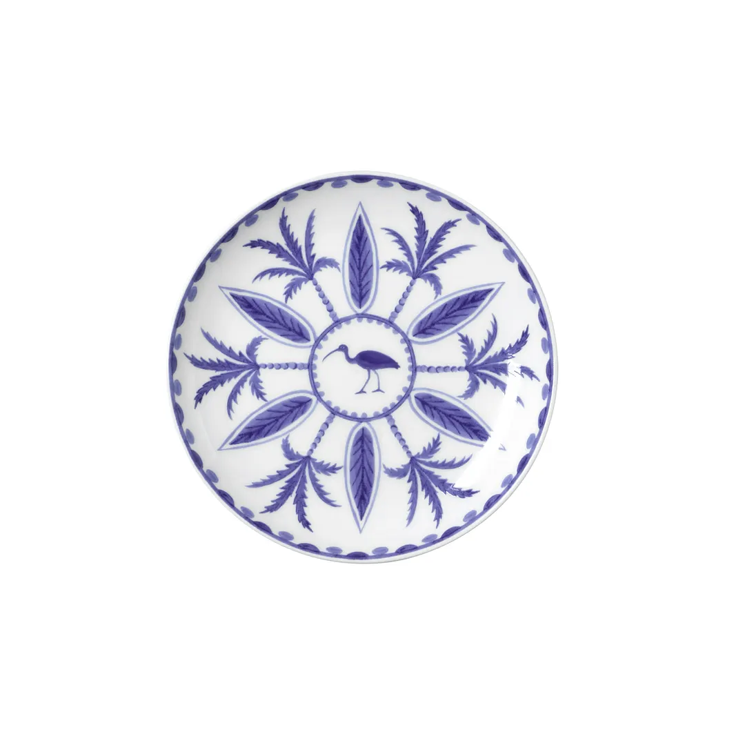 Steelite 82124AND0421V1 - Bone China Plate Coupe, 6.5" x 0.75", Sultans Garden Blue, Rim - 1 Dozen