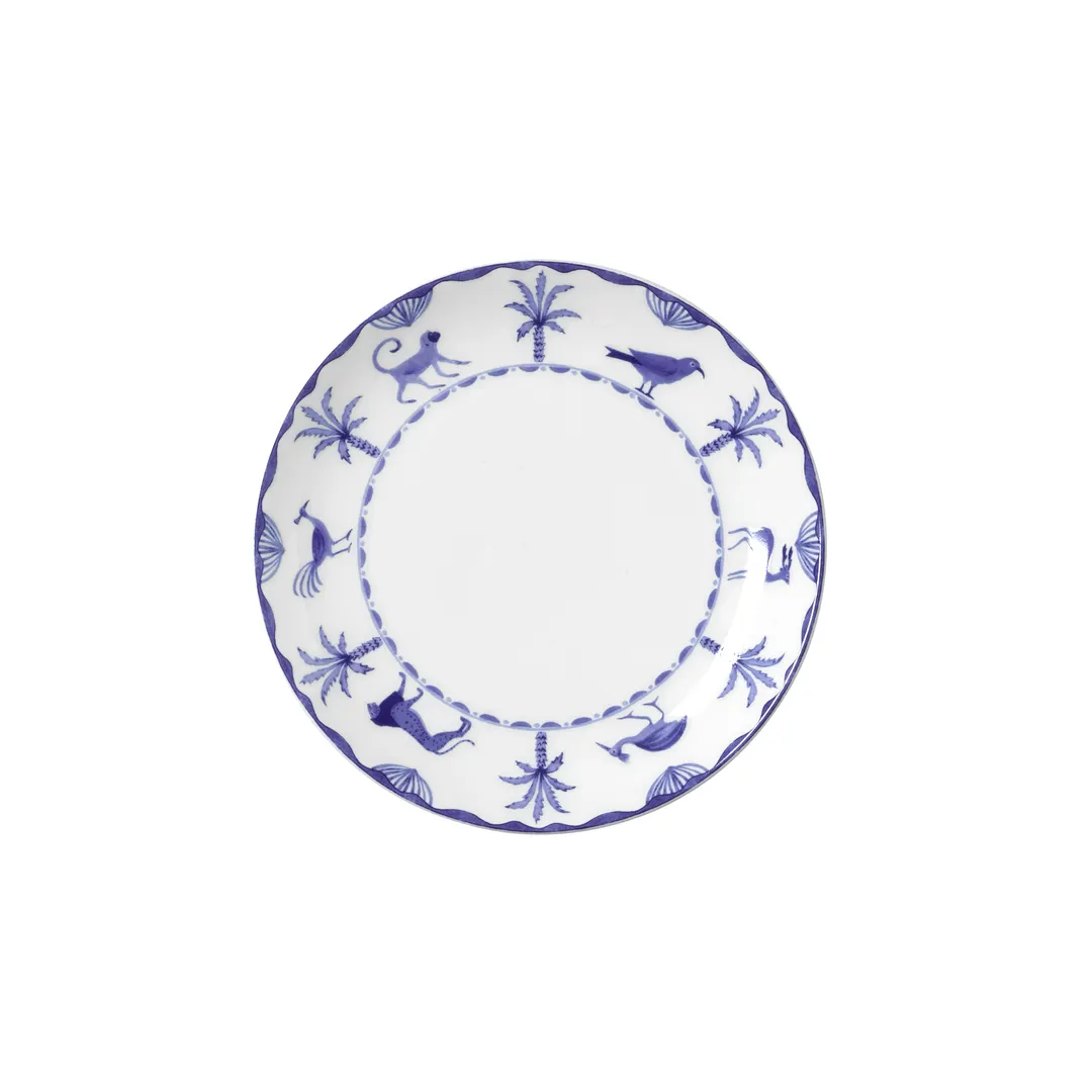 Steelite 82124AND0421V2 Coupe, 6.5" x 0.75" Bone China, Sultans Garden Blue, Coupe Rim - 1 Dozen