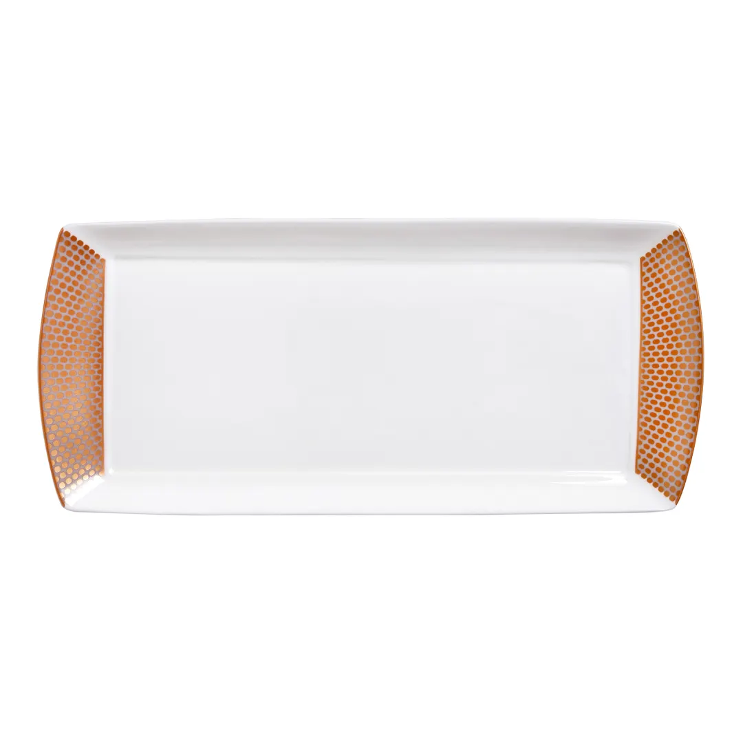 Steelite 82125AND0136 - Rectangular Bone China Tray, 13.375" x 6" x 0.75", Quanta - 1 Dozen