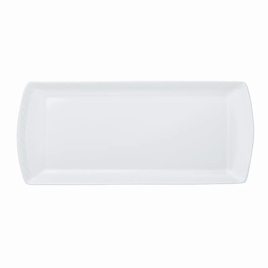 Steelite 82132AND0136 Lahari Bone China Rectangle Tray, 13.375" x 6" x 0.75", Mica Finish - 1 Dozen
