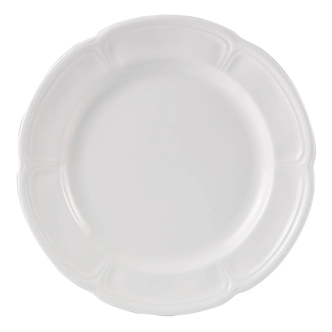 Steelite 9007C010 China Plate, 6.5" Round Scalloped Embossed Rim Vitrified Oven Safe 530°F - 36/Case