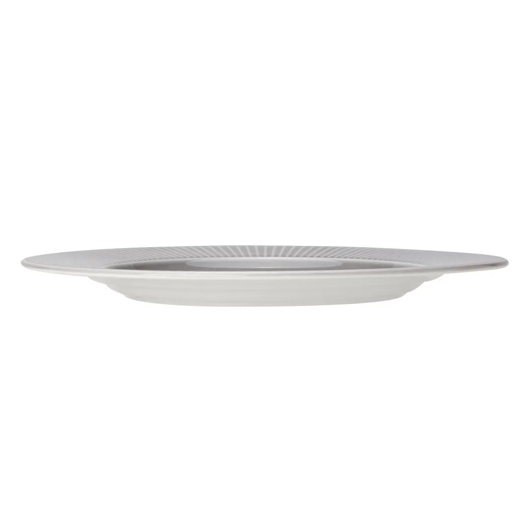 Steelite 9114C1170 Gourmet Plate, 11.25" Round Willow Mist Ceramic, Rim, Oven Safe 530°F - 6/Case