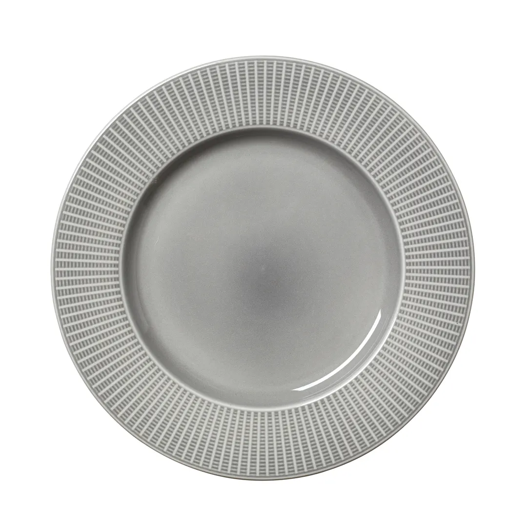 Steelite 9114C1170 Gourmet Plate, 11.25" Round Willow Mist Ceramic, Rim, Oven Safe 530°F - 6/Case