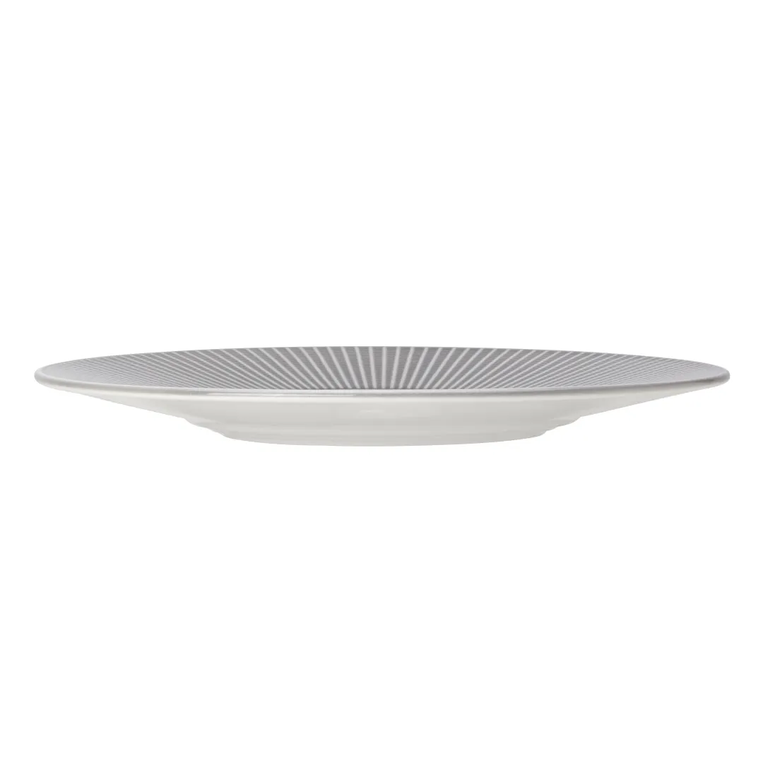 Steelite 9114C1171 11.25" Round Willow Mist Ceramic Plate, Wide Rim, Oven Safe to 530°F - 6/Case