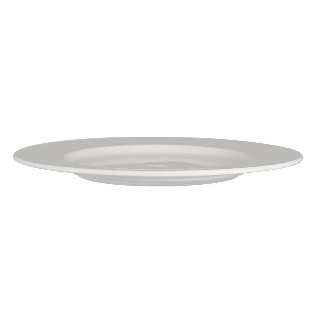 Steelite 9117C1170 Plate 11.25" Round White Ceramic, Wide Rim, Oven Safe 530°F/275°C - 6/Case