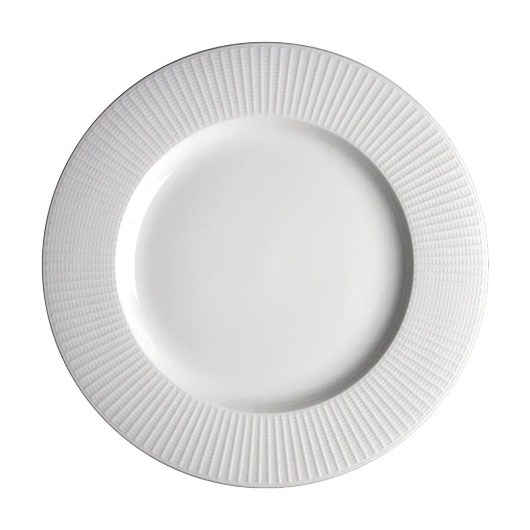 Steelite 9117C1170 Plate 11.25" Round White Ceramic, Wide Rim, Oven Safe 530°F/275°C - 6/Case