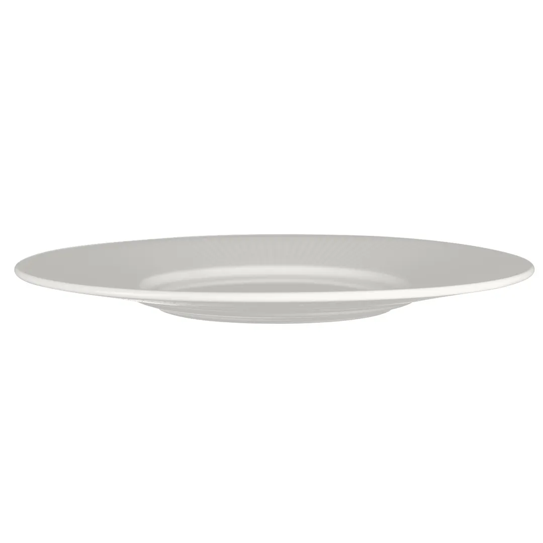 Steelite 9117C1171 11.25" Round White Ceramic Plate, Wide Rim, Vitrified, Oven Safe 530°F - 6/Case