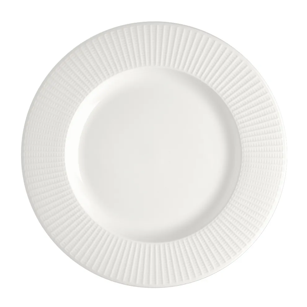 Steelite 9117C1183 Mid Rim 9" Round Plate, White Willow, Ceramic, Oven Safe to 530°F - 24/Case