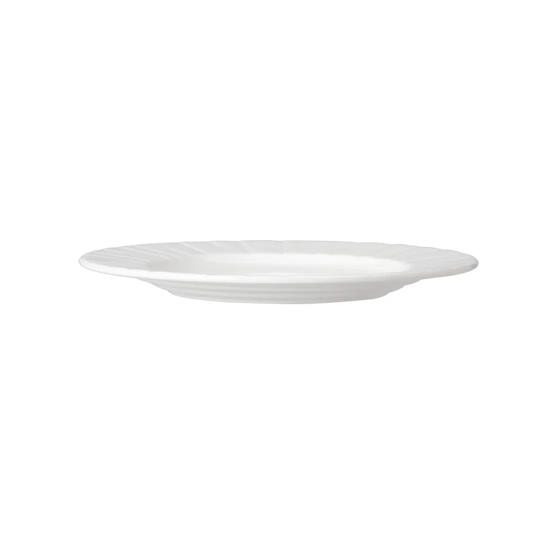 Steelite 9119C1234 - 8.0" x 0.625" Round Rim Plate, Alumina Vitrified China, Alina Design - 1 Dozen
