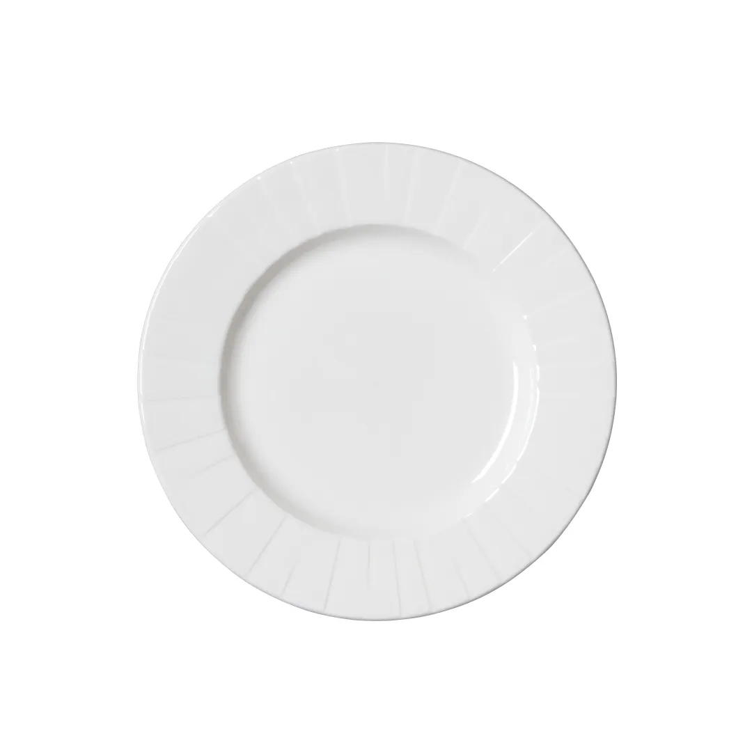 Steelite 9119C1234 - 8.0" x 0.625" Round Rim Plate, Alumina Vitrified China, Alina Design - 1 Dozen
