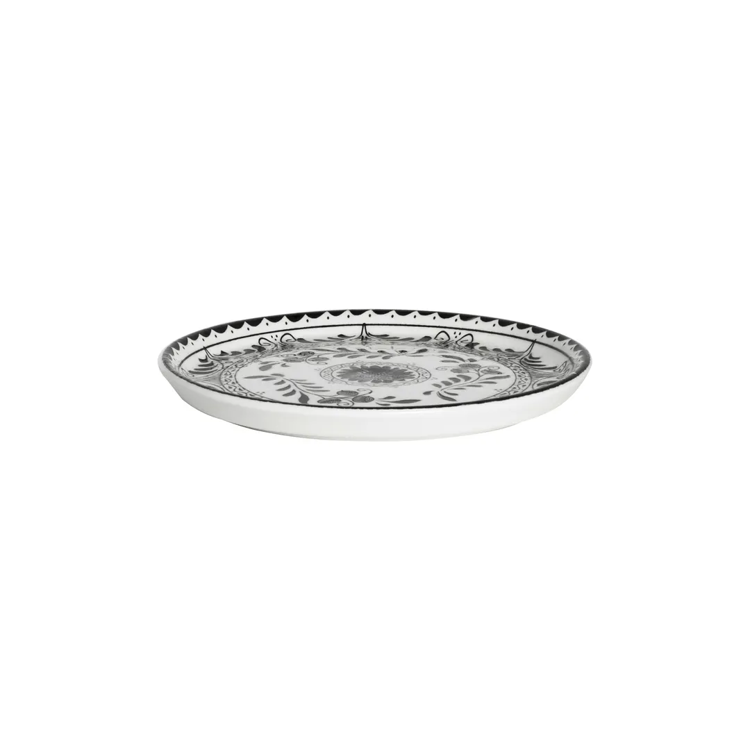 Steelite A101P804 - 5.75" Talavera Motiva Black Anfora Round China Plate, Vitrified Finish - 1 Dozen