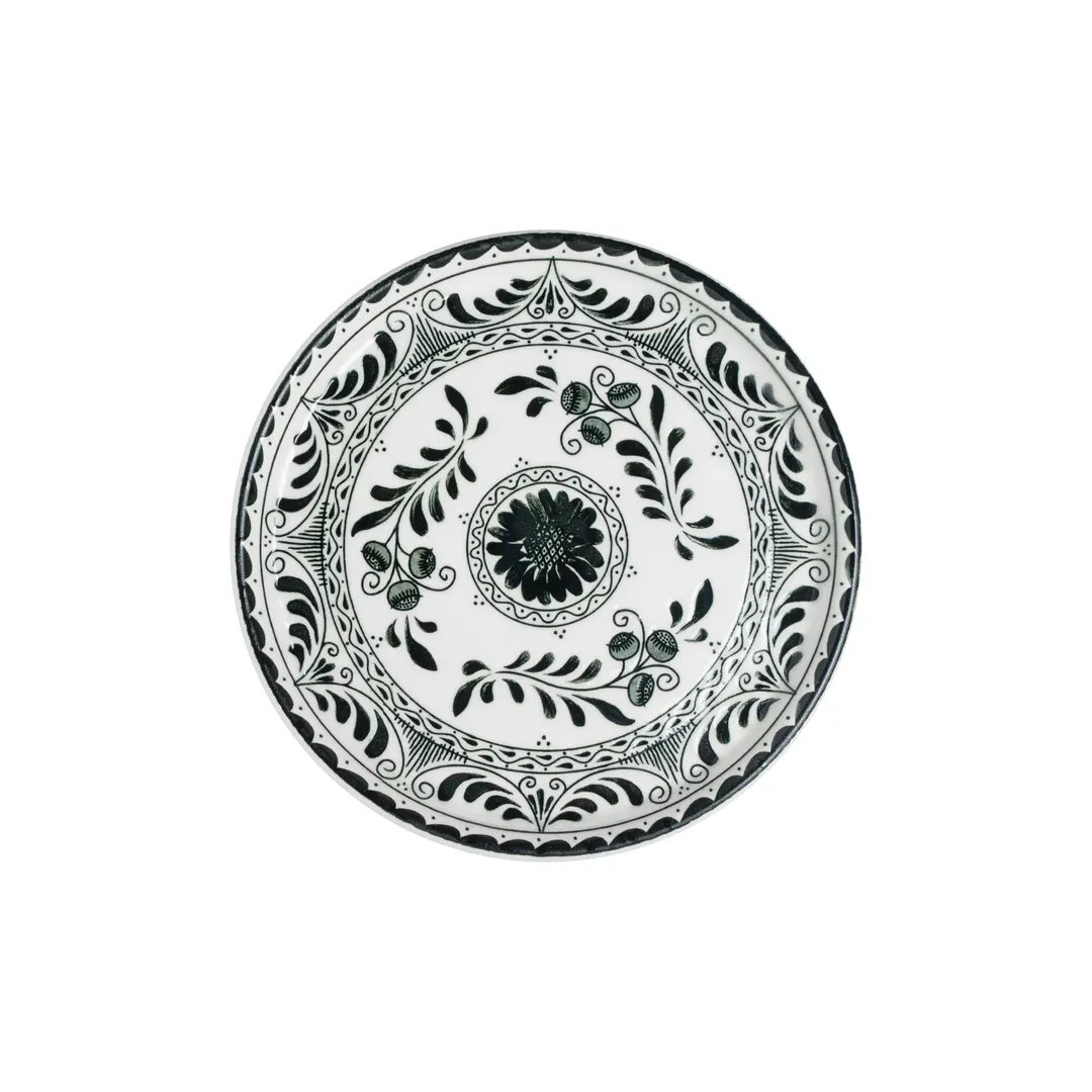 Steelite A101P804 - 5.75" Talavera Motiva Black Anfora Round China Plate, Vitrified Finish - 1 Dozen