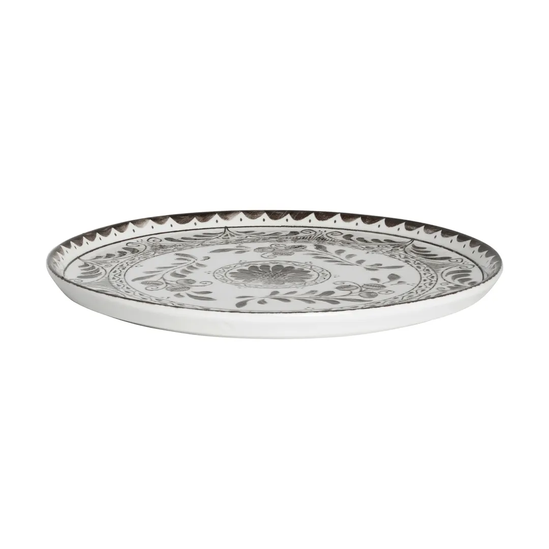 Steelite A105P800 - 13" Round China Plate, Talavera Motiva Brown Anfora, Alumina Vitrified, - 6/Case